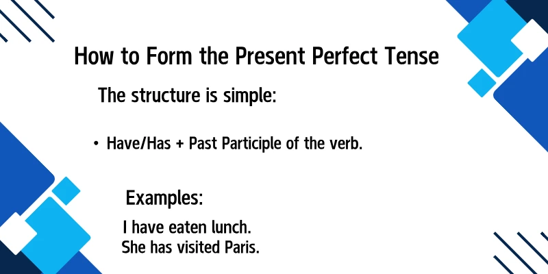 How to Form the Present Perfect Tense How to form
